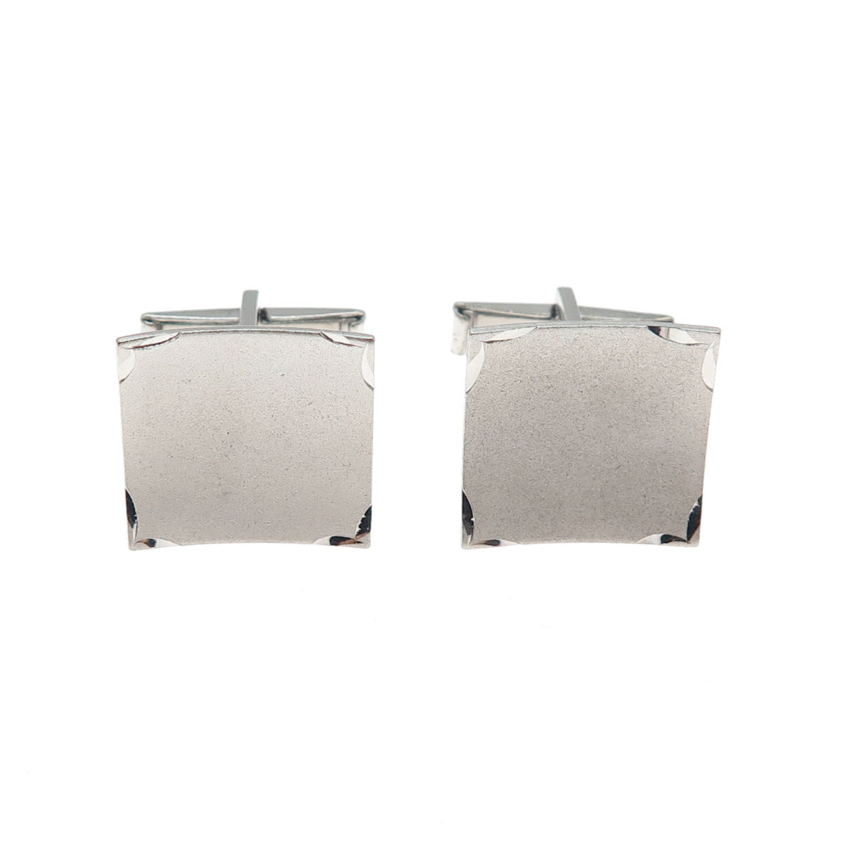 925 Sterling Silver Vintage Engraved Modernist Cufflinks