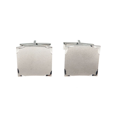 925 Sterling Silver Vintage Engraved Modernist Cufflinks