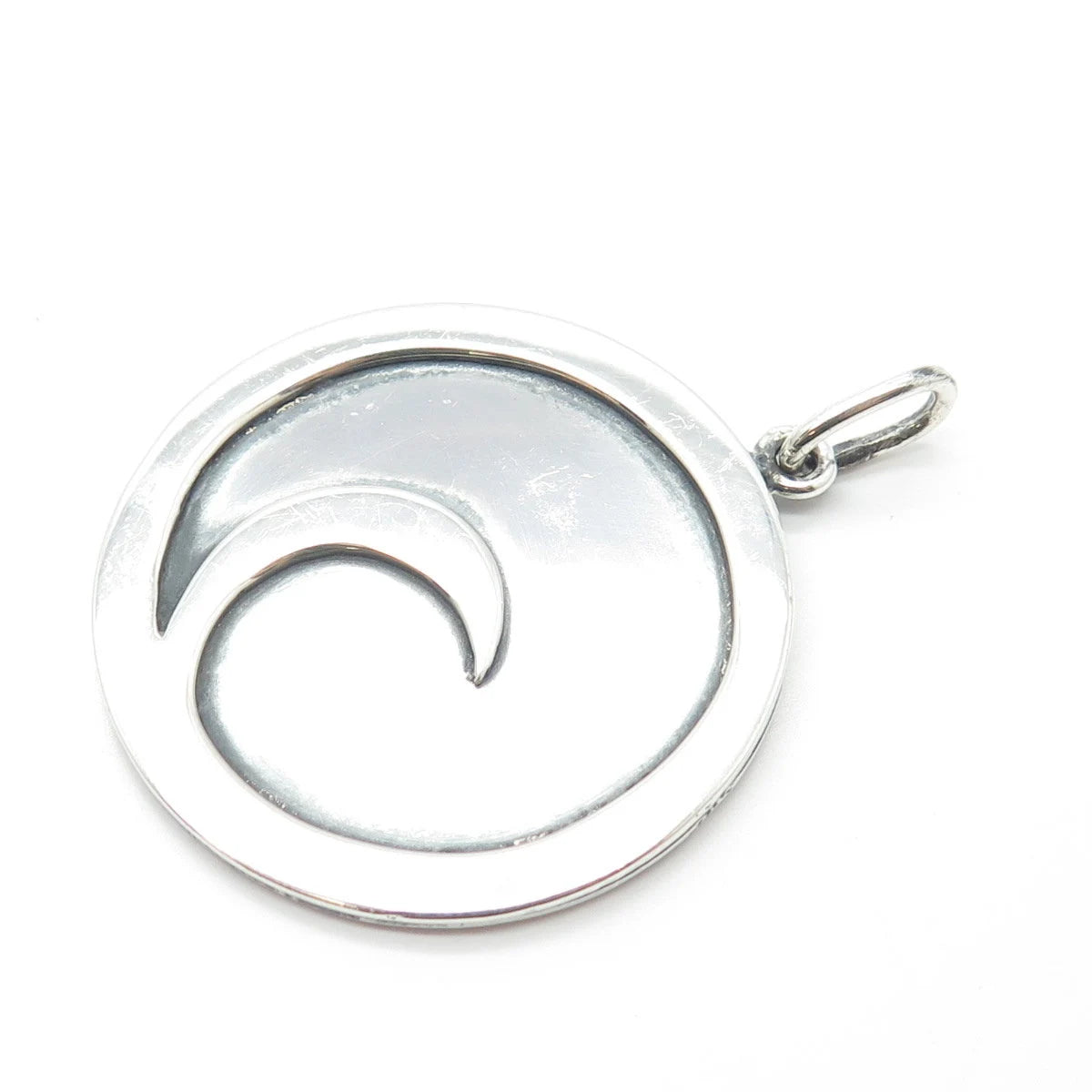 925 Sterling Silver Vintage Crescent Moon Pendant