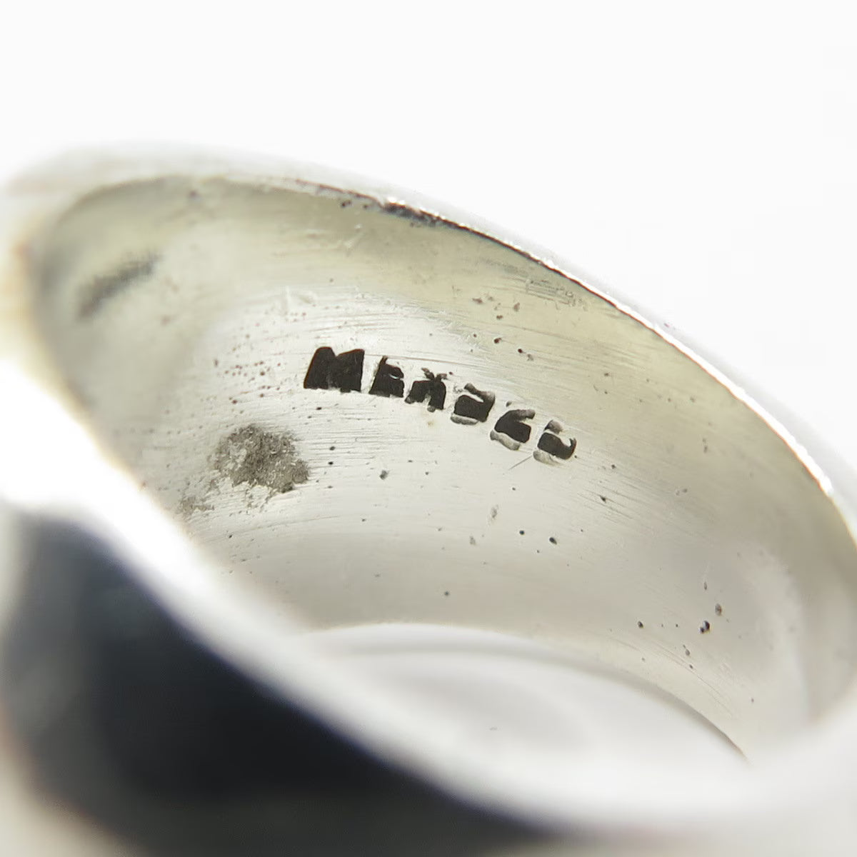 925 Sterling Silver Vintage Mexico Concave Wide Ring Size 6.25