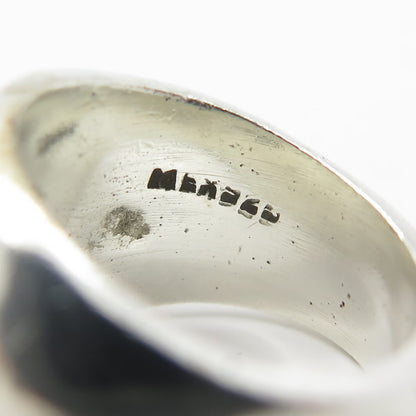 925 Sterling Silver Vintage Mexico Concave Wide Ring Size 6.25