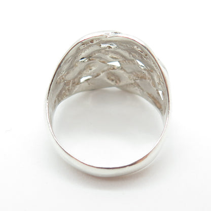 925 Sterling Silver Vintage Wicker Ring Size 8.75