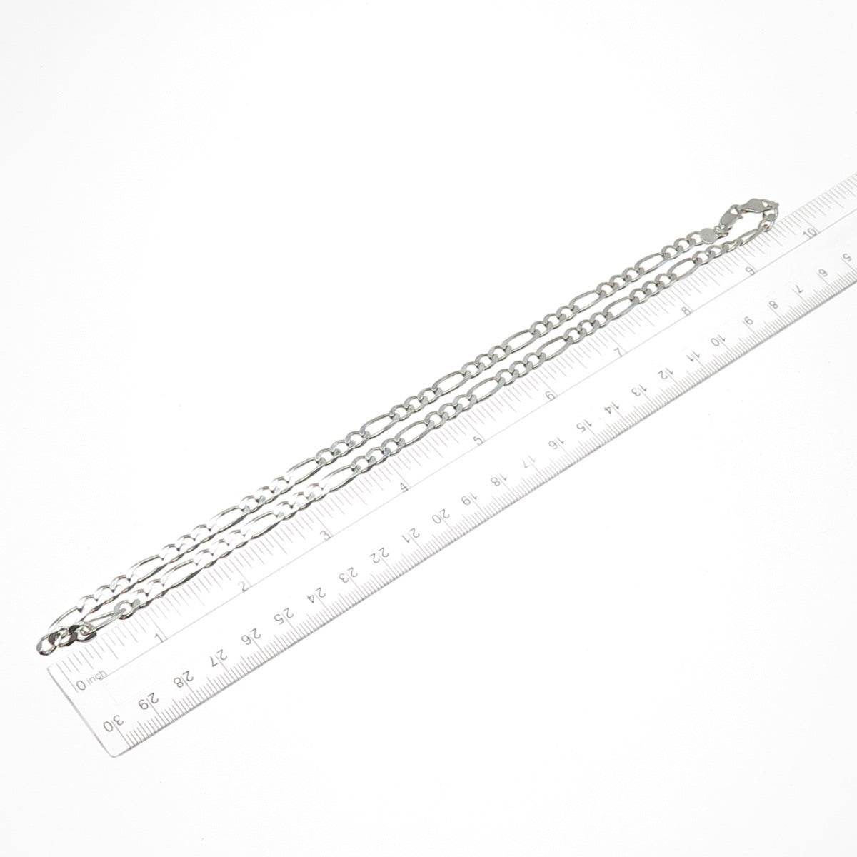 925 Sterling Silver Vintage Italy Figaro Chain Necklace 20"