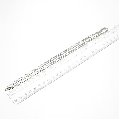 925 Sterling Silver Vintage Italy Figaro Chain Necklace 20"