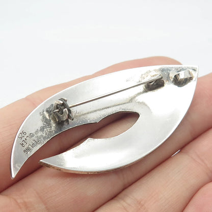 925 Sterling Silver Vintage Modernist Pin Brooch