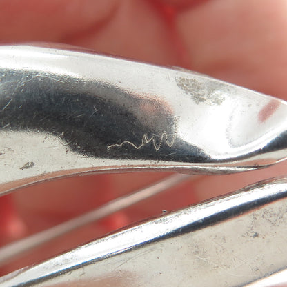 925 Sterling Silver Vintage Modernist Large Pin Brooch