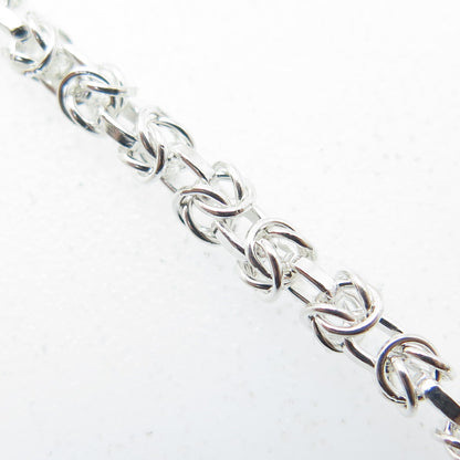 IBB 925 Sterling Silver Italy Byzantine Link Bracelet 7.25"