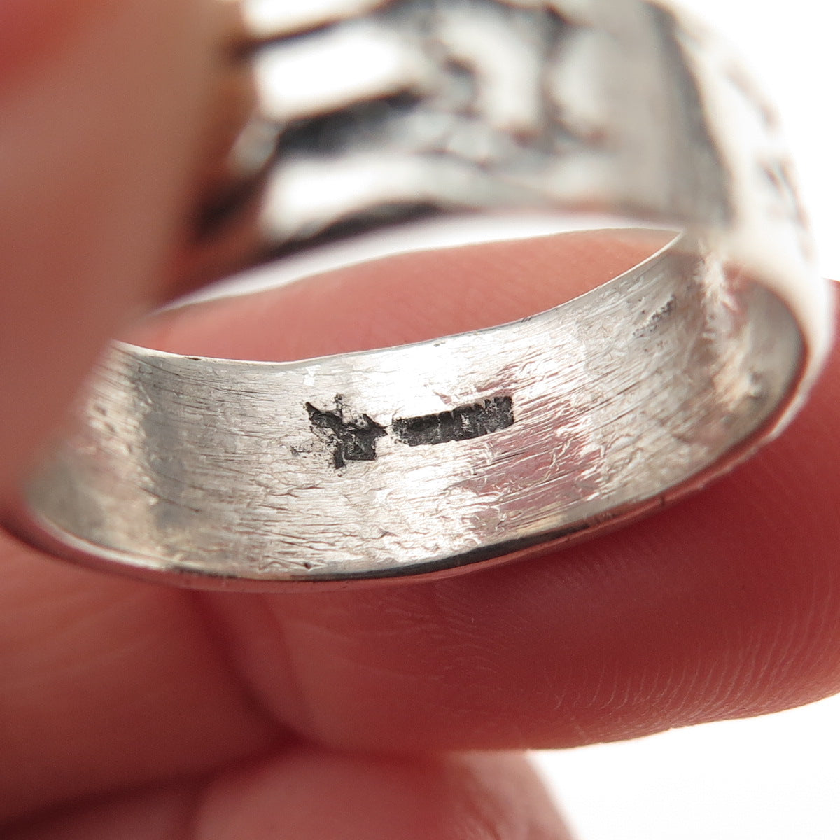 Bell Trading Post 925 Sterling Silver Vintage Nugget Oxidized Band Ring Size 8