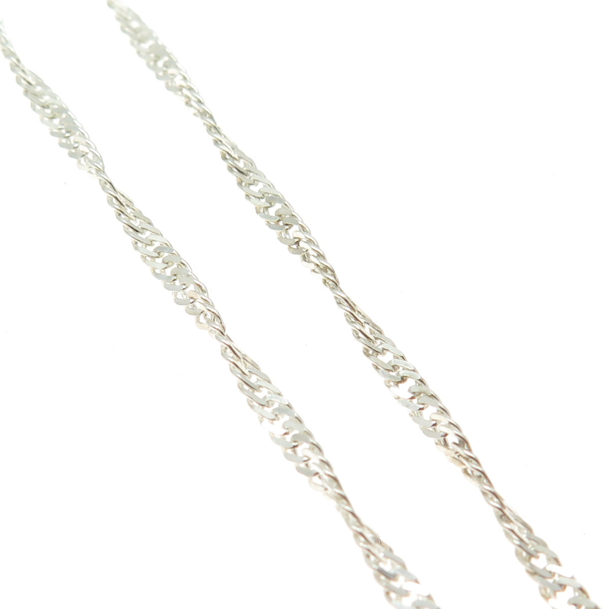 925 Sterling Silver Italy Singapore Chain Necklace 16"