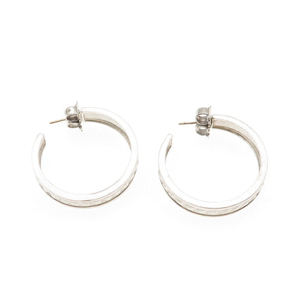 Jane Bohan 925 Sterling Silver 14K Gold Posts Vintage Hoop Earrings