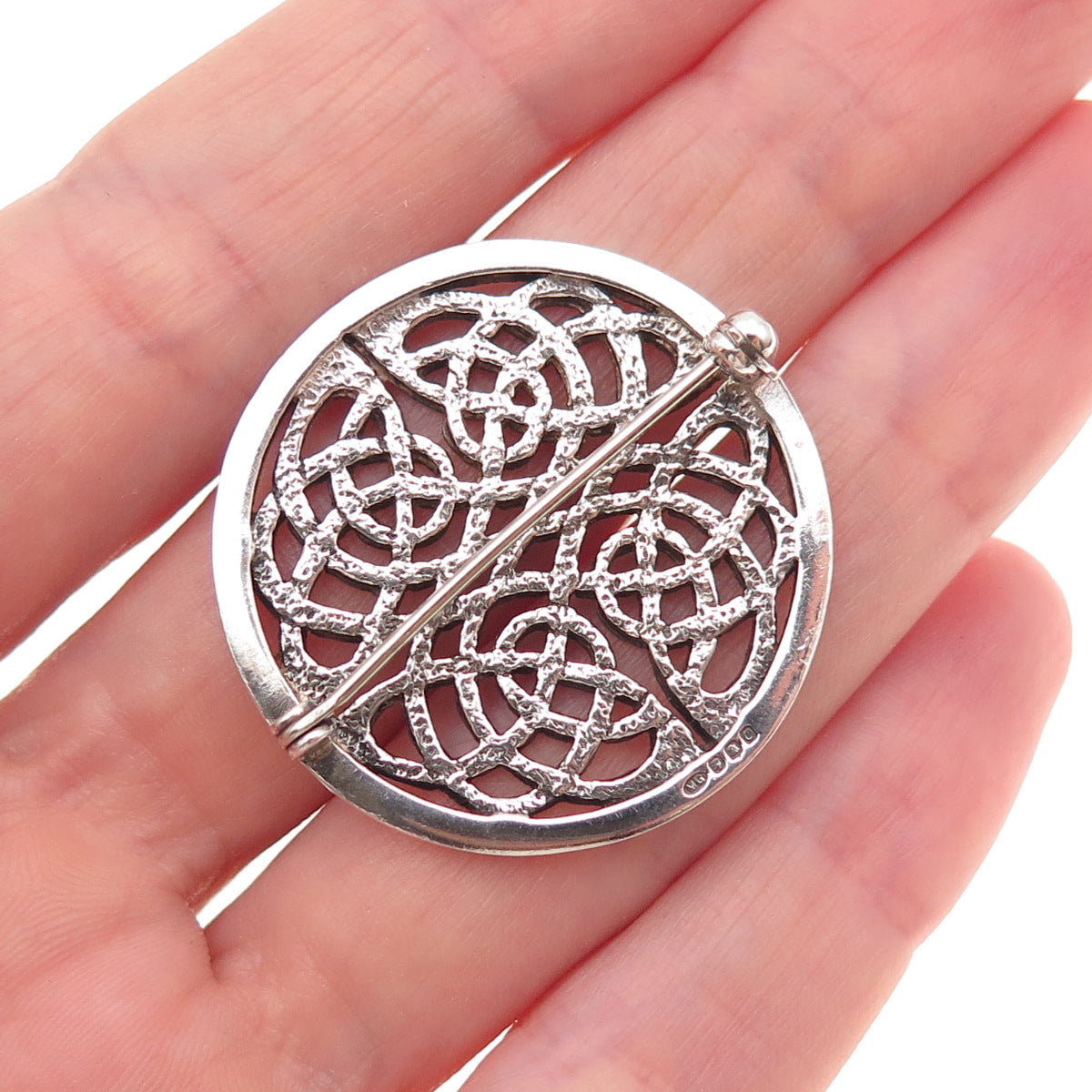 Ortak Silvercraft 925 Sterling Silver Vintage 1988 Edinburgh Celtic Knot Brooch