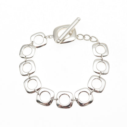Tiffany & Co. 925 Sterling Silver Vintage Cushion Square Link Bracelet 7"