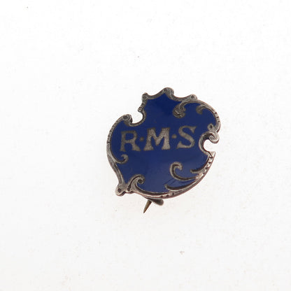 Whitehead & Hoag Co. 925 Sterling Silver Antique WWII Enamel Royal Mail Ship Pin