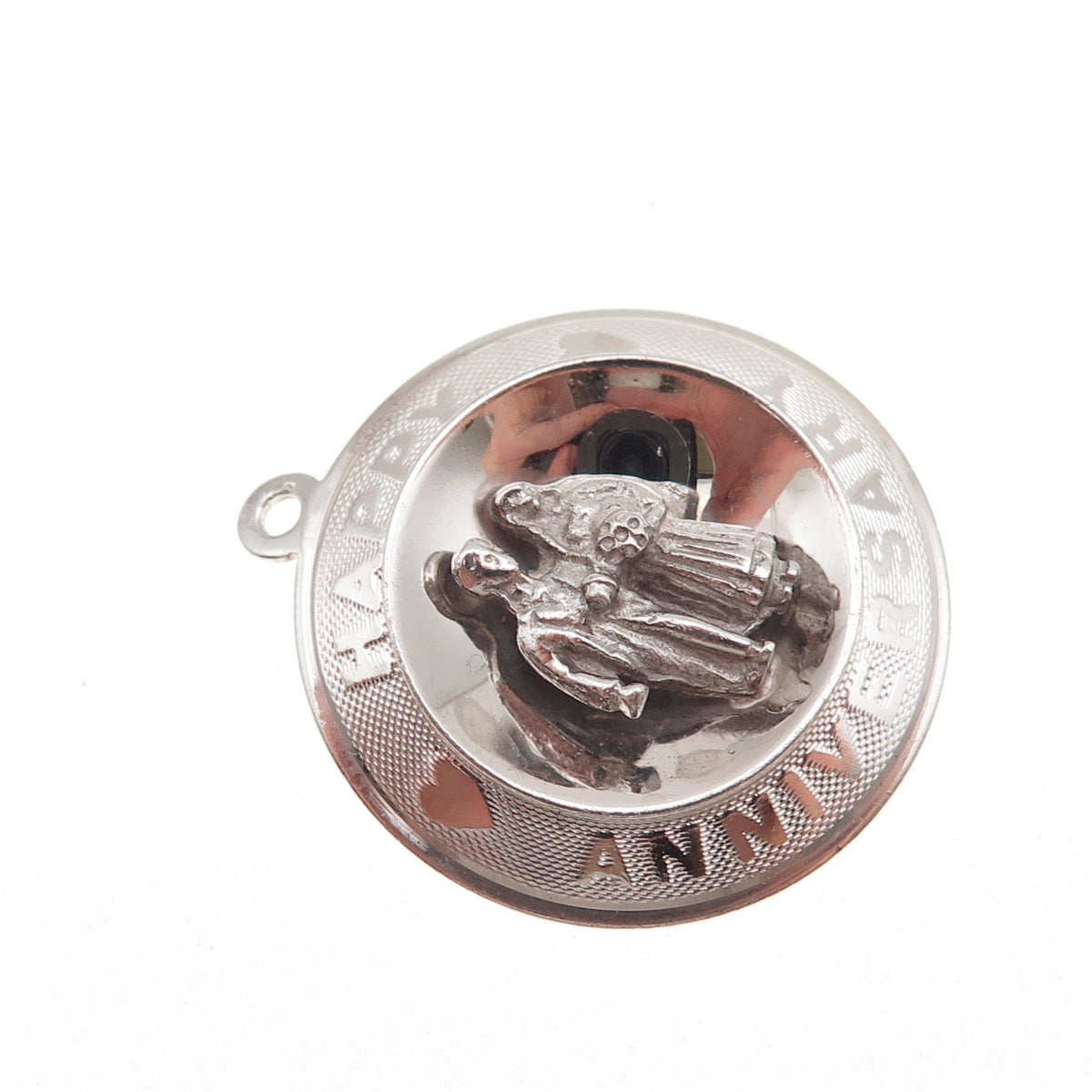 M&M Mark Mercy 925 Sterling Silver Vintage Happy Anniversary Charm Pendant