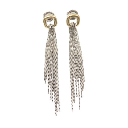 David Yurman 925 Sterling Silver 18K Gold Vintage Tassel Drop Dangle Earrings