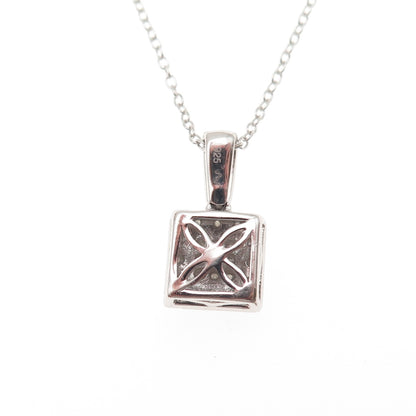925 Sterling Silver Real Round-Cut Diamond Cable Chain Necklace 18"