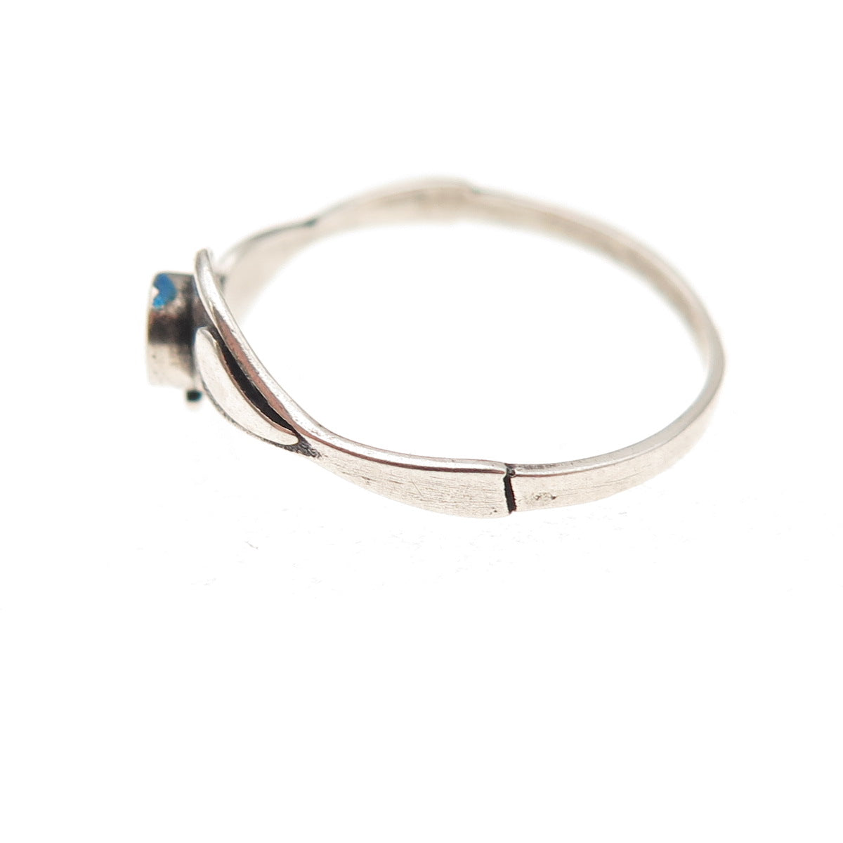 925 Sterling Silver Vintage Real Lapis Two Birds Oxidized Ring Size 7.25