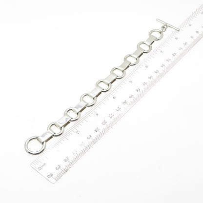 925 Sterling Silver Vintage Gate Rolo Link Bracelet 6.75"