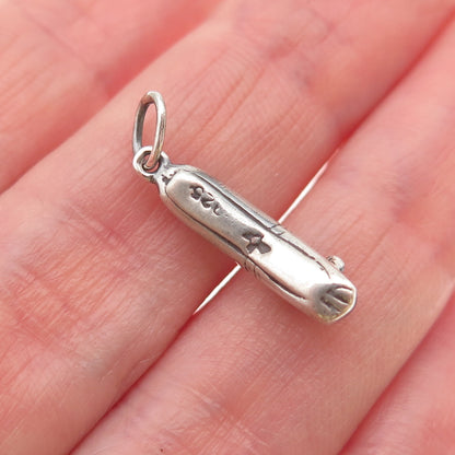 Sunwest 925 Sterling Silver Vintage Ballerina Shoe 3D Mini Charm Pendant