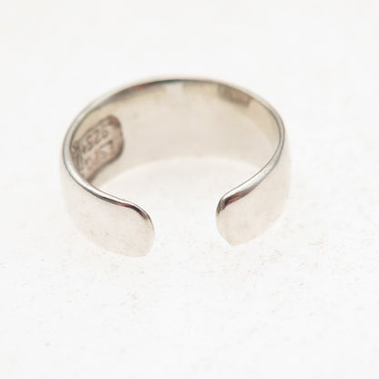 Joseph Esposito Sterling Silver 14K Gold Vintage Heart Adjustable Ring Size 4