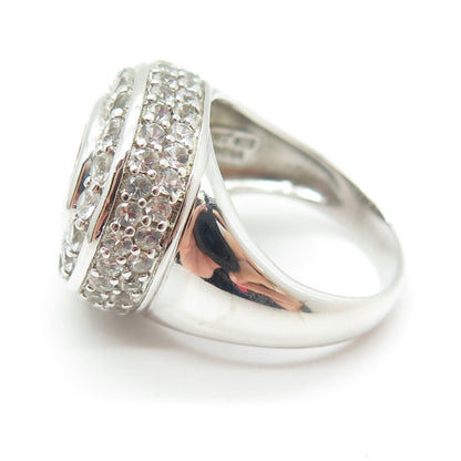 HAROLD TRUJILLO 925 Sterling Lab-Created Pink Sapphire Real Topaz Ring Size 8.25
