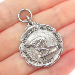 925 Sterling Silver Antique 1935 Edgewater Public Schools Athletic Meet Pendant