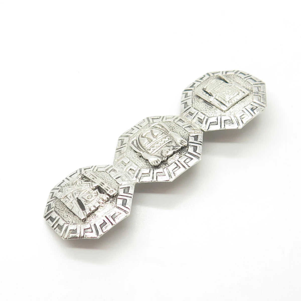 925 Sterling Silver Vintage Egyptian Theme Pin Brooch