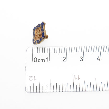 UNITED EMBLEM CO. NY Gold Plated Vintage Enamel Police Boys Club Tie Tack Pin