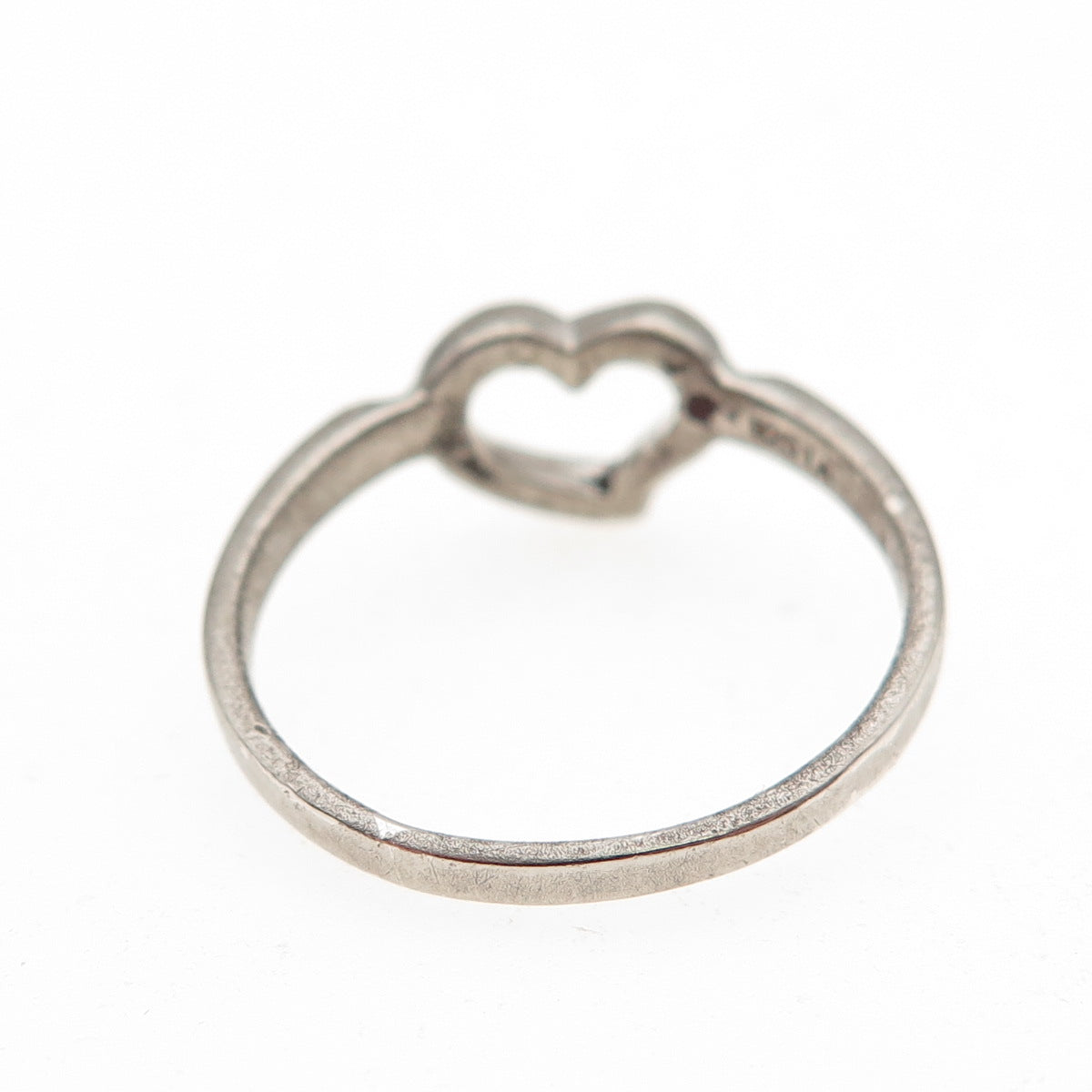 925 Sterling Silver Open Heart Ring Size 9