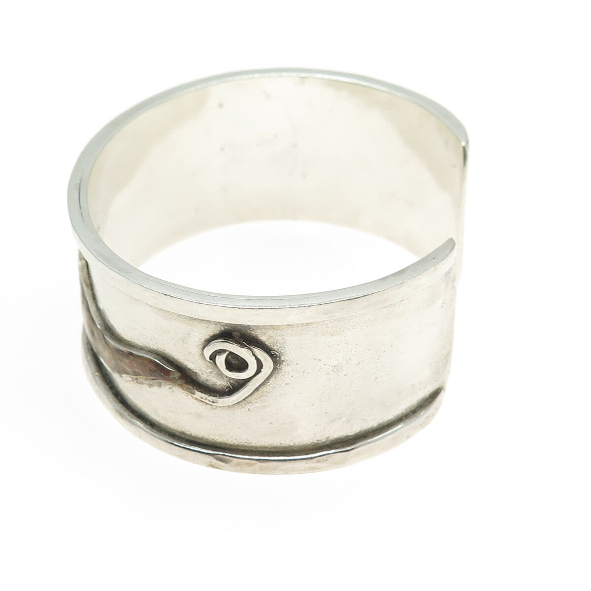 KENNY GUERRO Navajo Old Pawn 925 Sterling Silver Glass Adjustable Bracelet 6.75"