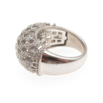 925 Sterling Silver Round-Cut C Z Dome Ring Size 7.5