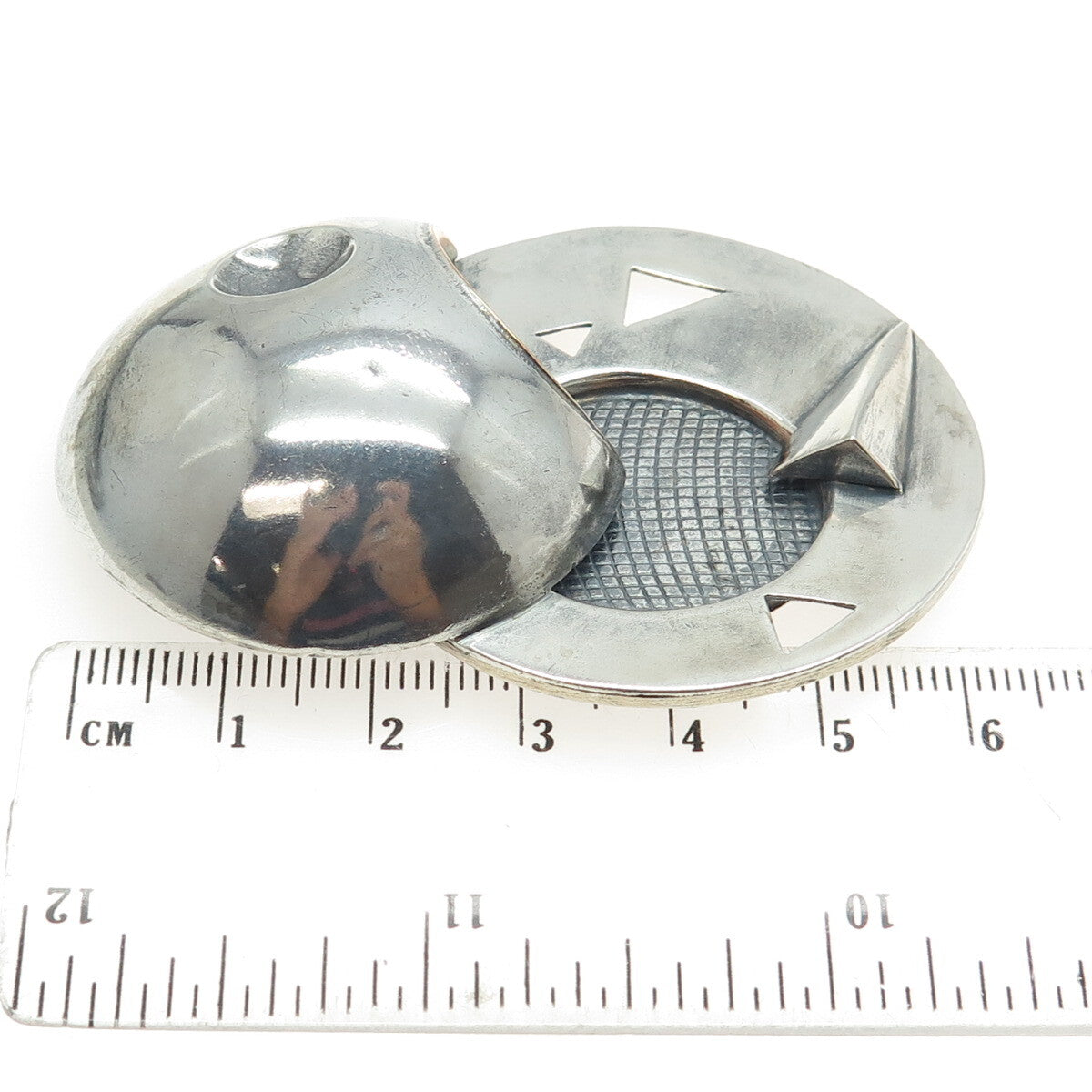 N. GANO 925 Sterling Silver Vintage Packman Pin Brooch