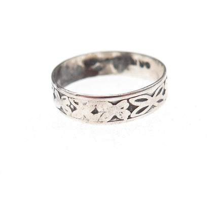 Uncas Sterling Silver Antique Art Deco Butterfly Oxidized Band Ring Size 5.75