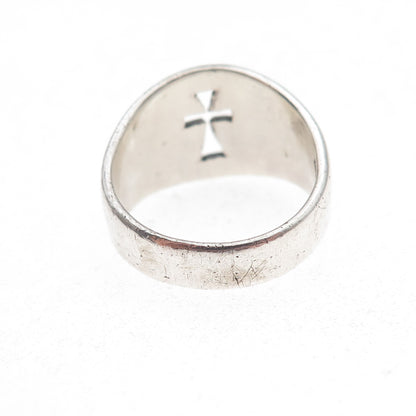 James Avery 925 Sterling Silver Vintage Cross Oxidized Ring Size 5