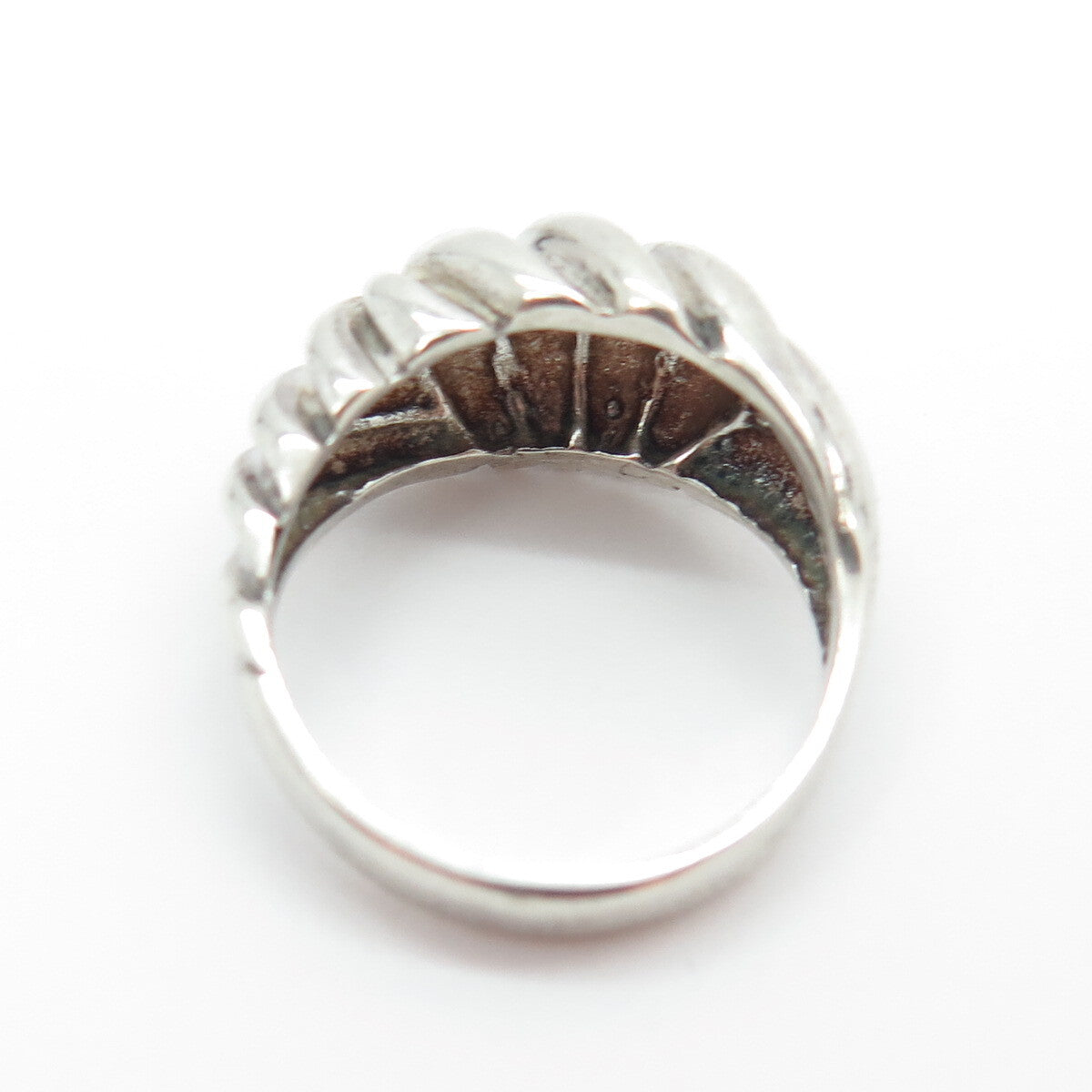 J. ESPOSITO 925 Sterling Silver Vintage Ribbed Ring Size 6.25