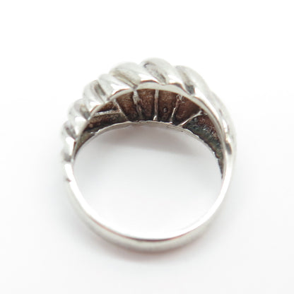 J. ESPOSITO 925 Sterling Silver Vintage Ribbed Ring Size 6.25