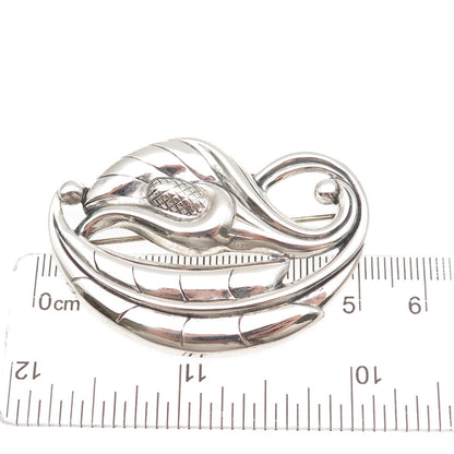 925 Sterling Silver Vintage Calla Lily Floral Oxidized Pin Brooch
