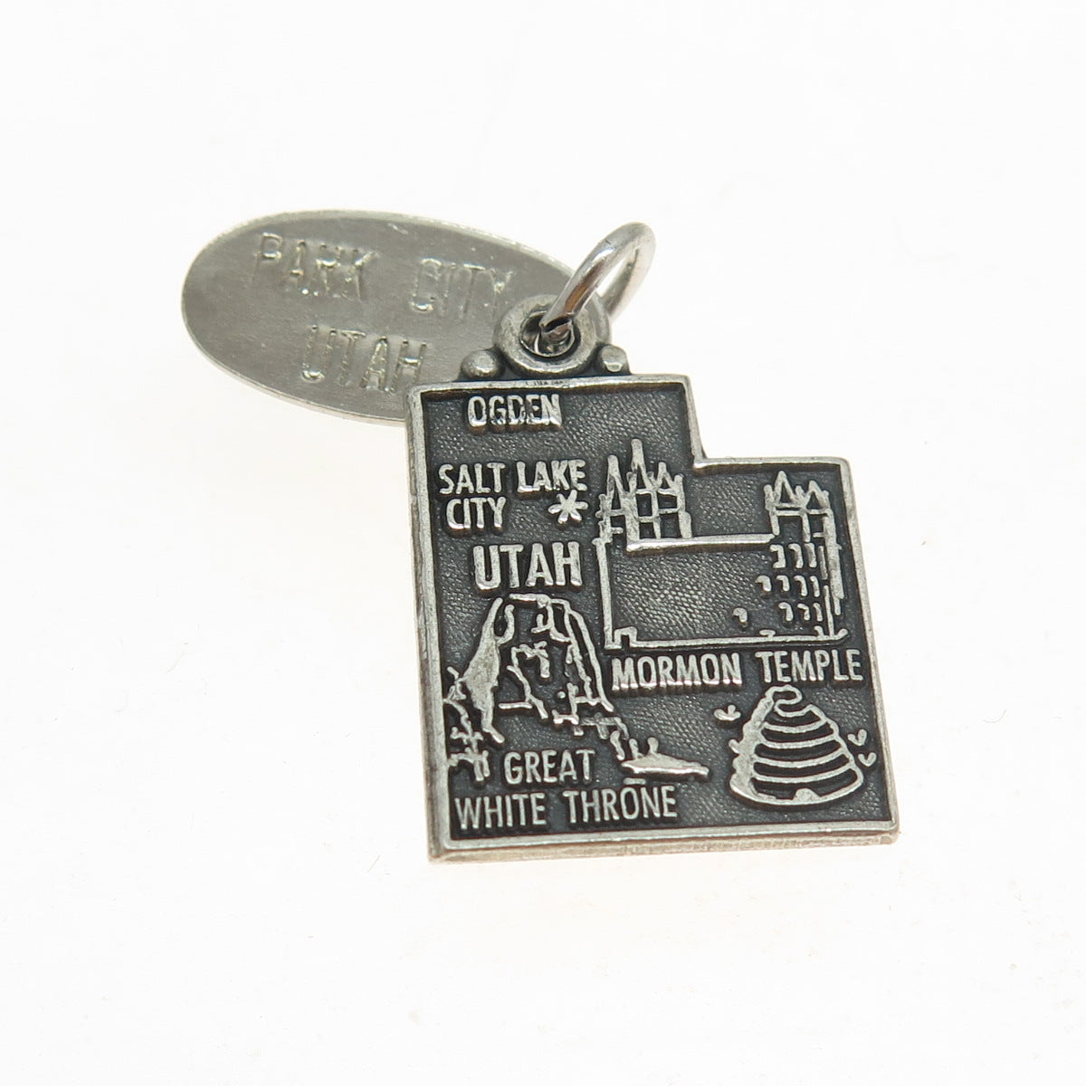 925 Sterling Silver Vintage "Utah" State Map Pendant