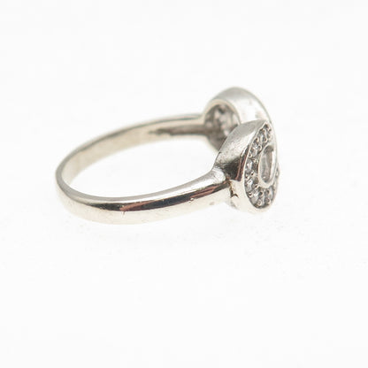 925 Sterling Silver Round-Cut C Z Infinity Ring Size 6.5
