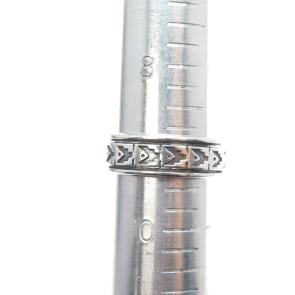 925 Sterling Silver Vintage Mexico Arrow Oxidized Rotating Band Ring Size 9.5