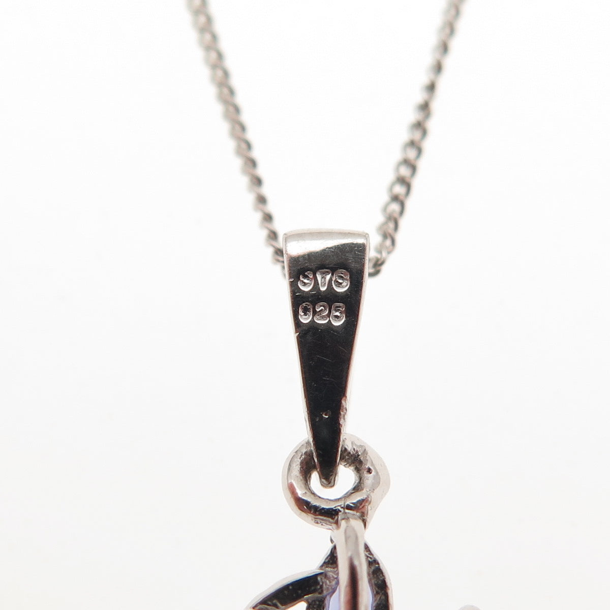 Chuck Clemency Sterling Silver Real Tanzanite Floral Cuban Chain Necklace 20"