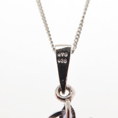Chuck Clemency Sterling Silver Real Tanzanite Floral Cuban Chain Necklace 20"