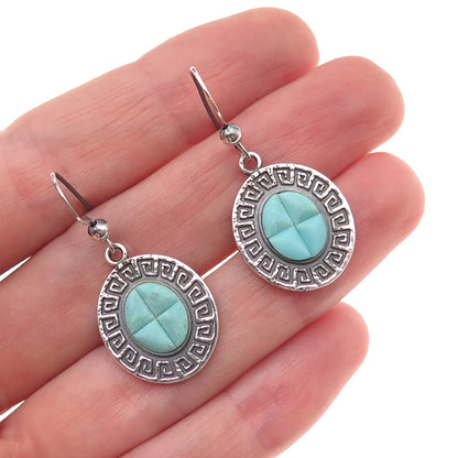 Bennard & Frances Dallasvuyaoma Old Pawn 925 Sterling Vintage Turquoise Earrings