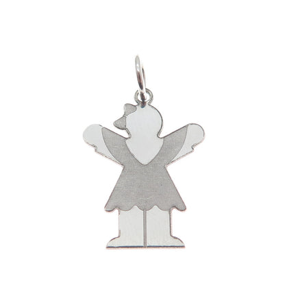 925 Sterling Silver Happy Girl Love Kid Minimalist Charm Pendant