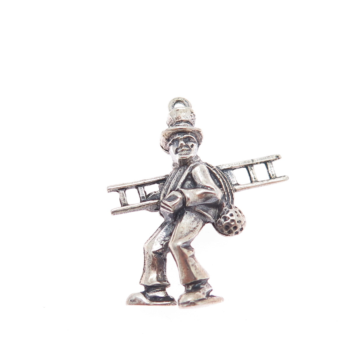 835 Silver Vintage European Chimney Sweep Oxidized Charm Pendant