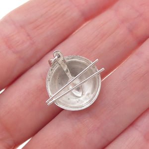 925 Sterling Silver Antique Japanese Chopsticks Bowl Spoon 3D Charm Pendant