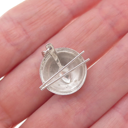 925 Sterling Silver Antique Japanese Chopsticks Bowl Spoon 3D Charm Pendant