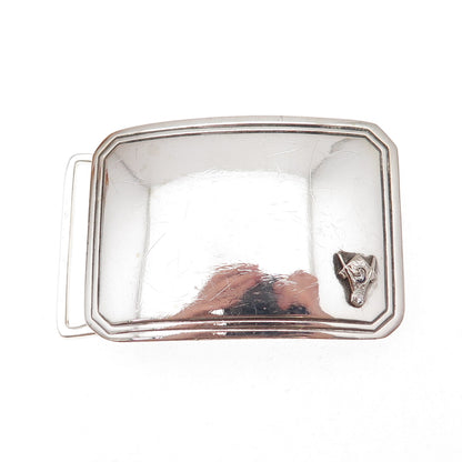 925 Sterling Silver Antique Art Deco Masonic Symbol Belt Buckle