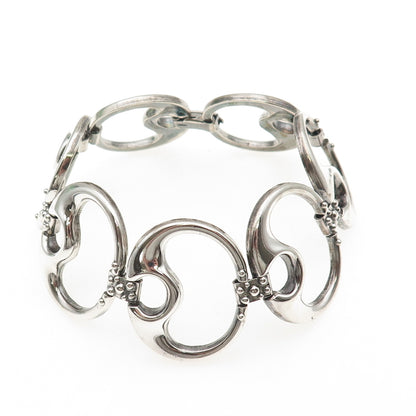 Rodi Wienenberger 925 Sterling Silver Vintage Modernist Panel Link Bracelet 7.5"