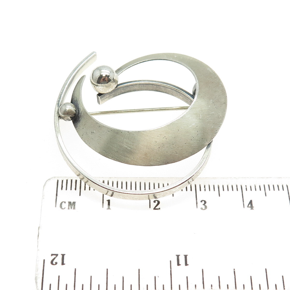 BEAU 925 Sterling Silver Vintage Modernist Pin Brooch